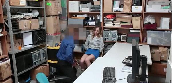  Loss prevention officer fucks a blonde as a punishment